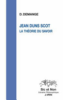 Copertina  Jean Duns Scot. La théorie du savoir