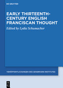 Copertina  Early Thirteenth-Century English Franciscan Thought