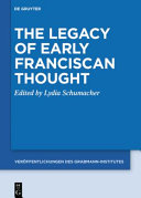 Copertina  The Legacy of Early Franciscan Thought