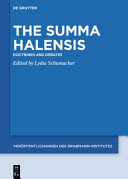 Copertina  The Summa Halensis : Doctrines and Debates