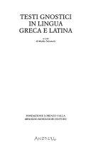 Copertina  Testi gnostici in lingua greca e latina