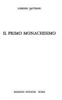 Copertina  Il primo monachesimo