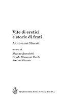 Copertina  Vite di eretici e storie di frati : A Giovanni Miccoli
