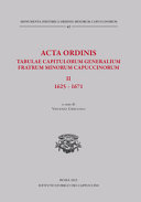 Copertina  Acta Ordinis. Tabulae Capitulorum Generalium Fratrum Minorum Capuccinorum. Vol. II: 1625-1671