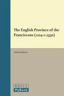 Copertina  The English Province of the Franciscans (1224-c.1350)